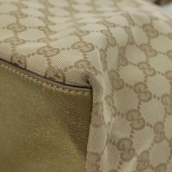 GUCCI GG Canvas Sherry Line Tote Bag Gold Pink Silver 131231 Auth ki5011 - Picture 11 of 16